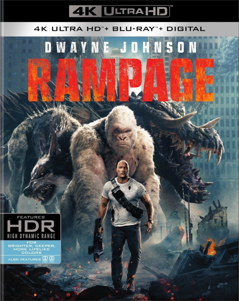 Rampage 4K Blu ray 4K Ultra HD Blu ray Digital HD Price in