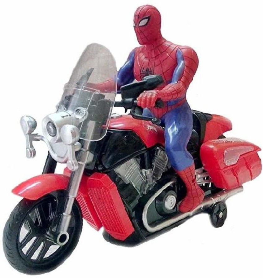 IMSZZ TRADING Bump and Go Spiderman Bike Toy Battery Operated