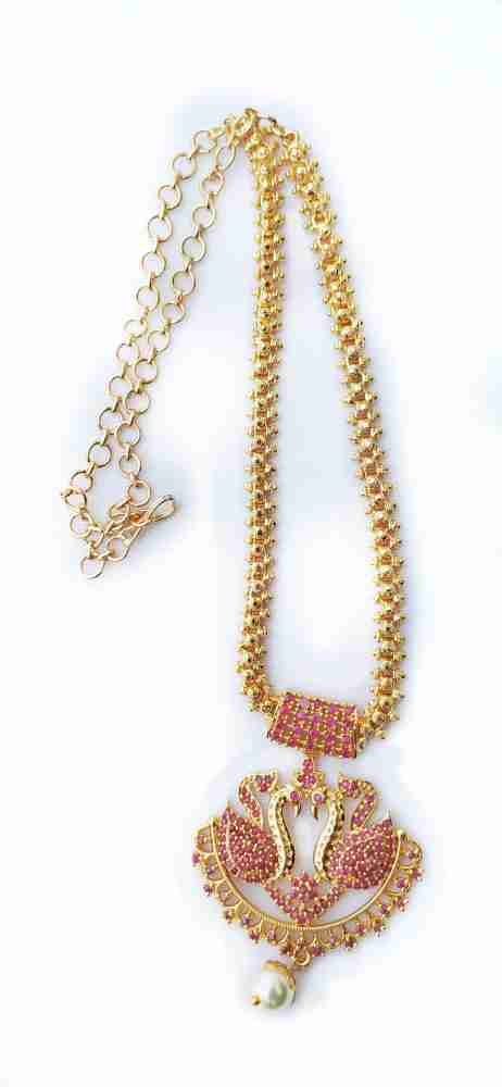 Hanaa Laxmi One Gram Gold Covering Micro Plated Jewellery Short Kodi Necklace Chain Gold-plated Plated Alloy Chain