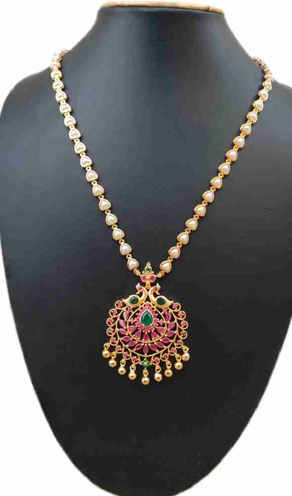 One gram gold hot sale pearl necklace