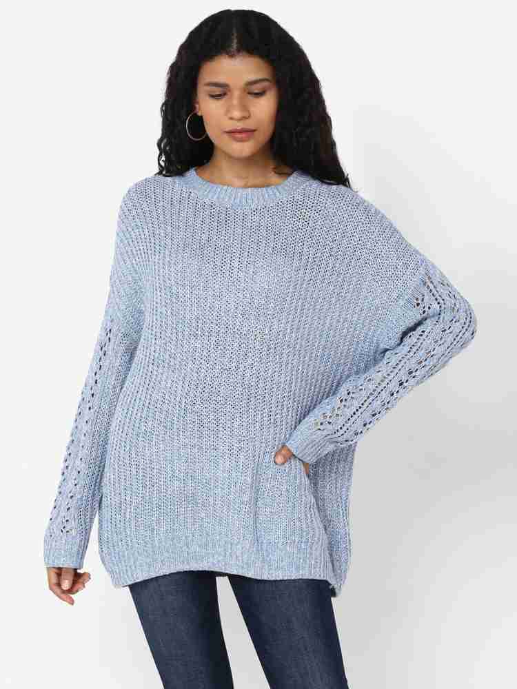 American Eagle Outfitters Self Design V Neck Casual Women Blue Sweater -  Buy American Eagle Outfitters Self Design V Neck Casual Women Blue Sweater  Online at Best Prices in India