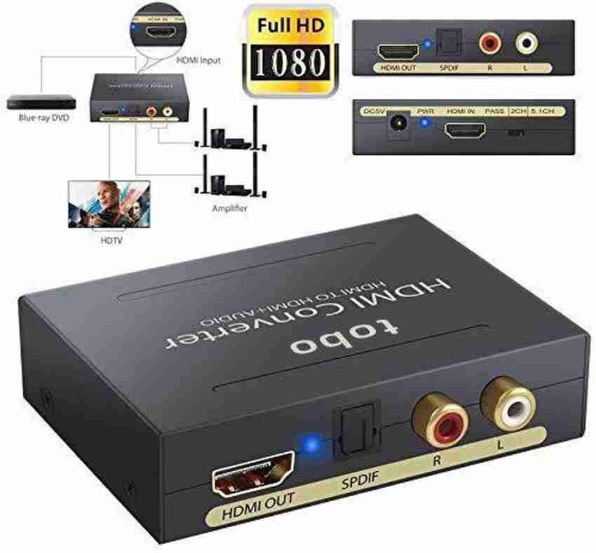 Tobo TV out Cable 4K HDMI Audio Extractor HDMI to HDMI Analog