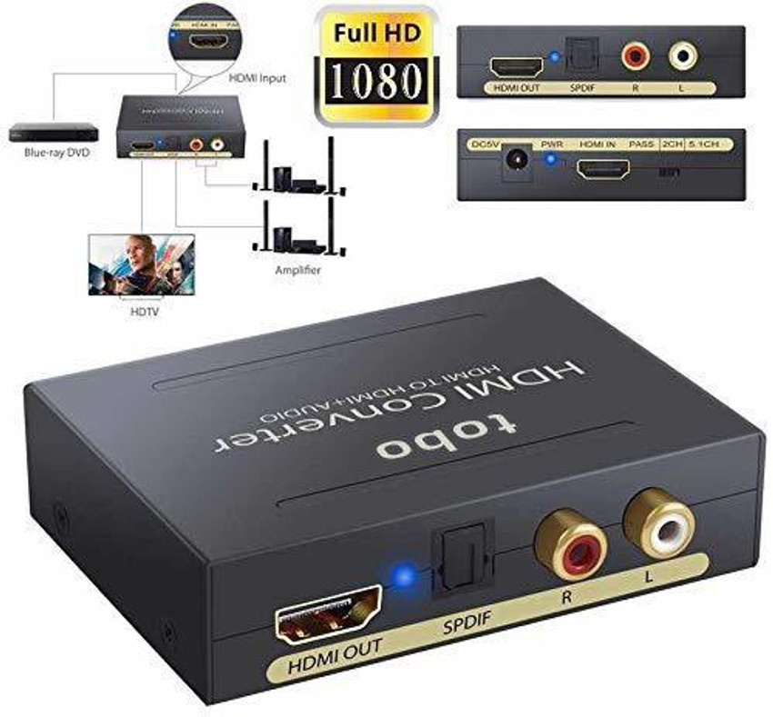 Tobo TV out Cable 4K HDMI Audio Extractor HDMI to HDMI Analog RCA