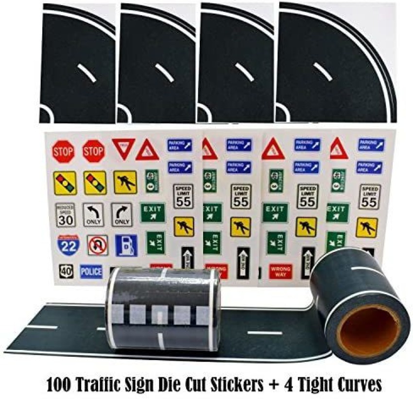 TROLIR Fun Road Tape for Toy Cars, 2 Rolls of 33â€™x2.4â€ , Bonus