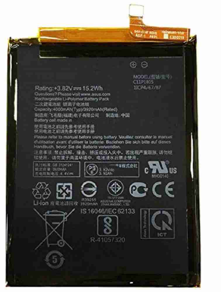 APTIVOS Mobile Battery For Asus Zenfone Max M2 ZB632KL/ZB633KL (C11P1805)  4000 mAh Price in India - Buy APTIVOS Mobile Battery For Asus Zenfone Max M2  ZB632KL/ZB633KL (C11P1805) 4000 mAh online at Flipkart.com