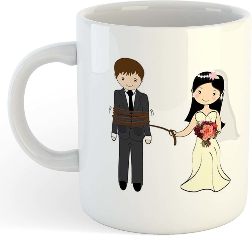 Wedding couple bride groom illustration marriage Mug