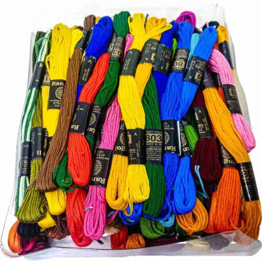 Inbasri Stores cotton Embroidery thread 100 pieces multicolour thread for hand embroidery 100 colours 100 cotton Thread