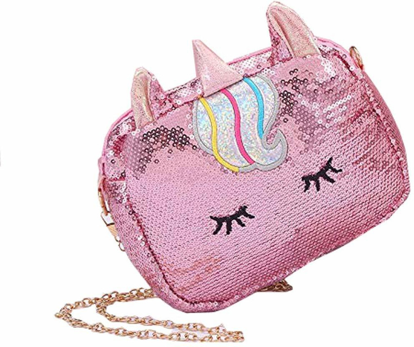 Kaushiki Enterprises Pink Sling Bag Unicorn sling bag Cross Body Sequin Sling bag for girls