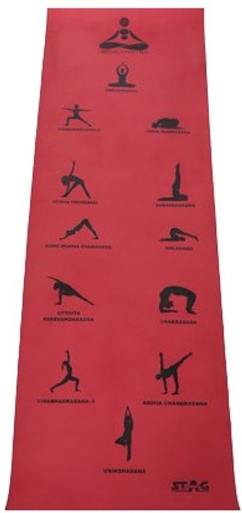 STAG Yoga Mantra Asana Red 12 mm Yoga Mat Buy STAG Yoga Mantra