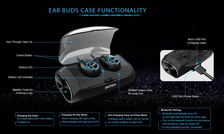 Intex AIR STUDS101 Bluetooth Headset Price in India Buy Intex