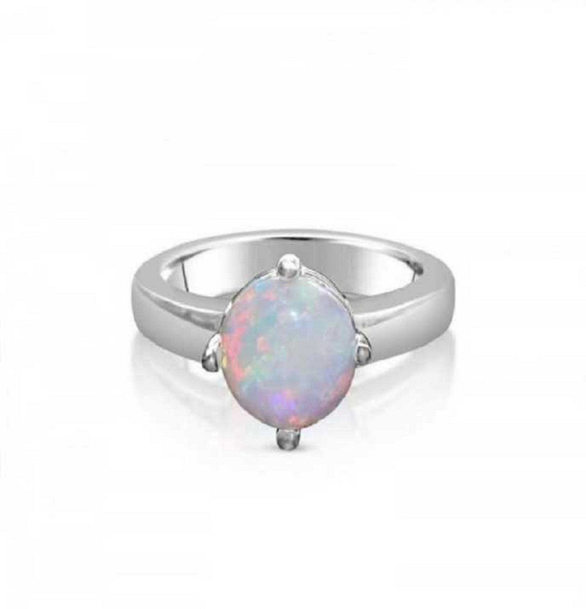 KUNDLI GEMS Fire Opal Stone 7.25 carat stone fire Opal effective and Certified Astrological Purpose for men Stone Opal Silver Plated Ring Price in India Buy KUNDLI GEMS Fire Opal Stone