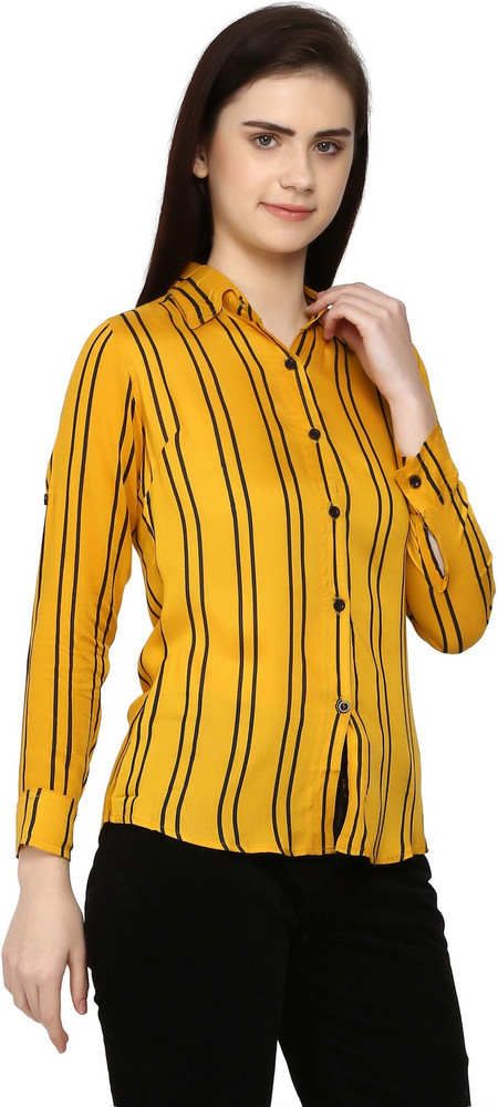black and yellow striped shirt womens