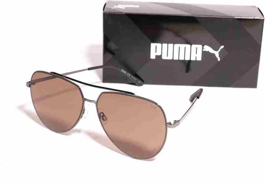 Buy PUMA Aviator Sunglasses Brown For Men Online Best Prices in