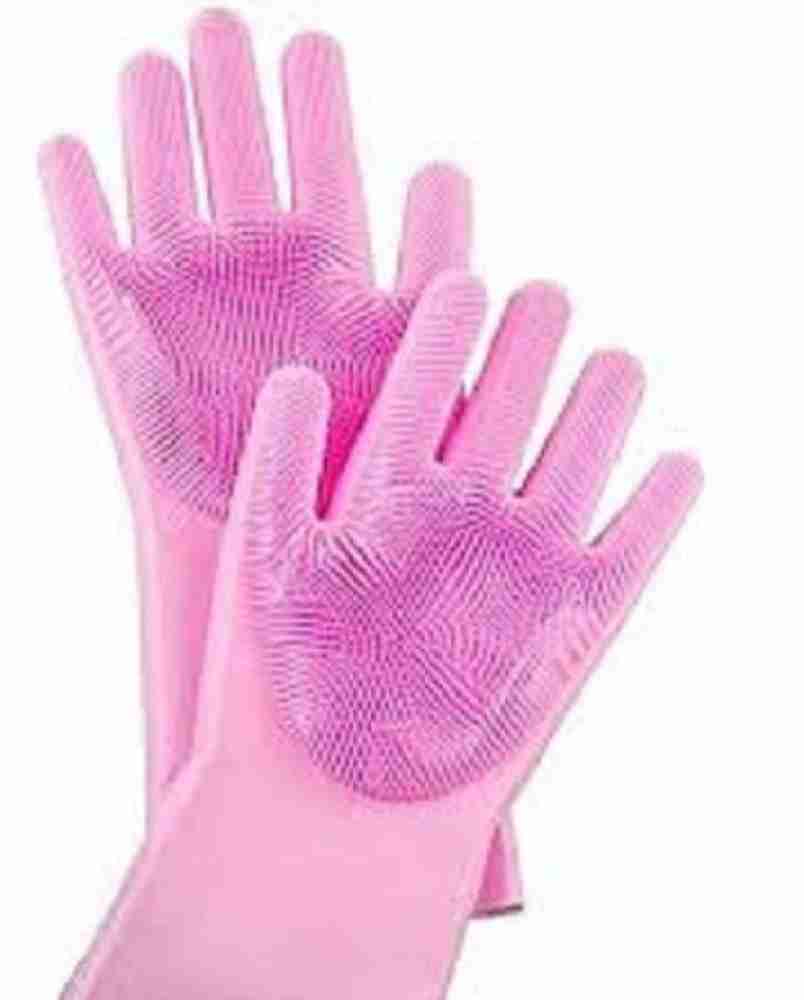 Click2buy Silicone Dish Washing Gloves, Silicon Cleaning Gloves, Silicon  Hand Gloves for Kitchen Dishwashing and Pet Grooming, Great for Washing  Dish, Kitchen, Car, Bathroom Wet and Dry Disposable Glove Price in India 