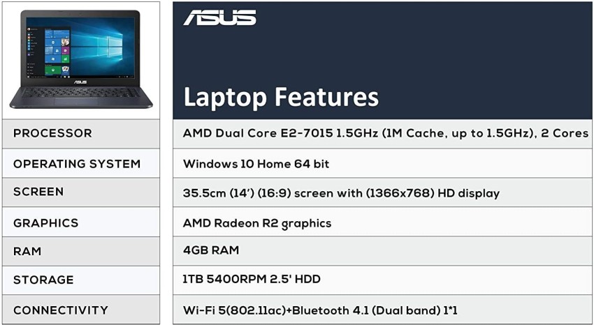 最短出荷ASUS E402YA-GA109T AMD E2-7015 APU 256GB Windowsノート本体