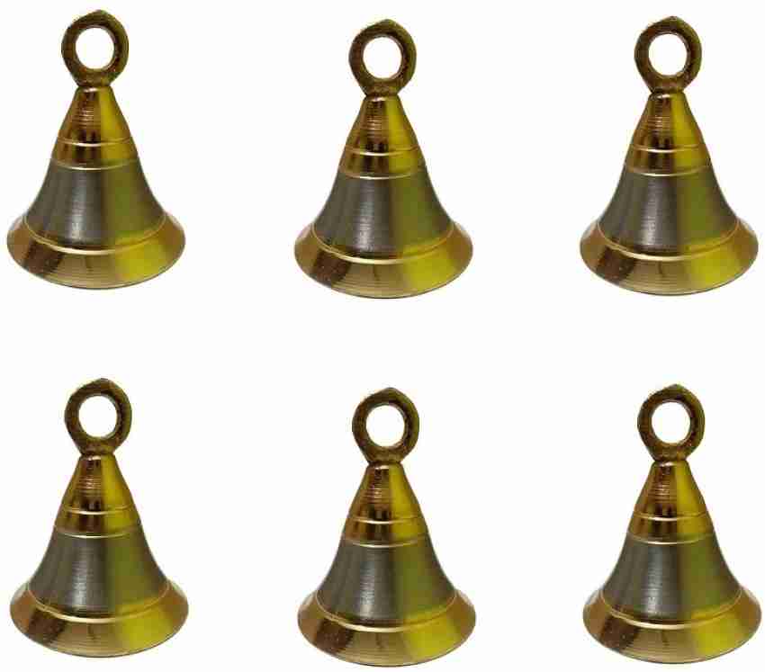 Brass Decorative Hanging Bell for Festival Home Temple Decoration 6Pcs