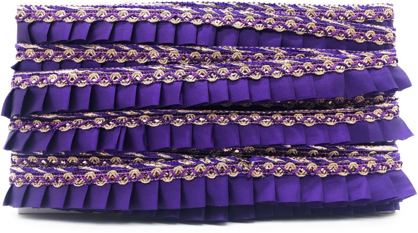 Ruffle Trim with Lace width 30 mm  STOKLASA Haberdashery and Fabrics