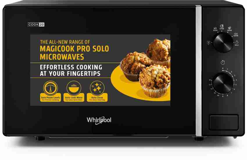 whirlpool 20 l solo microwave oven magicook pro 20sm black