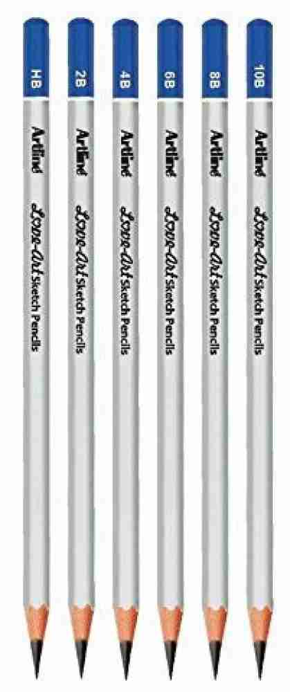 Definite Artline Set of 6 Love-Art Sketch Pencils +  Blending/Smudging Stumps (Set of 6) - Drawing Accessories - Art Set