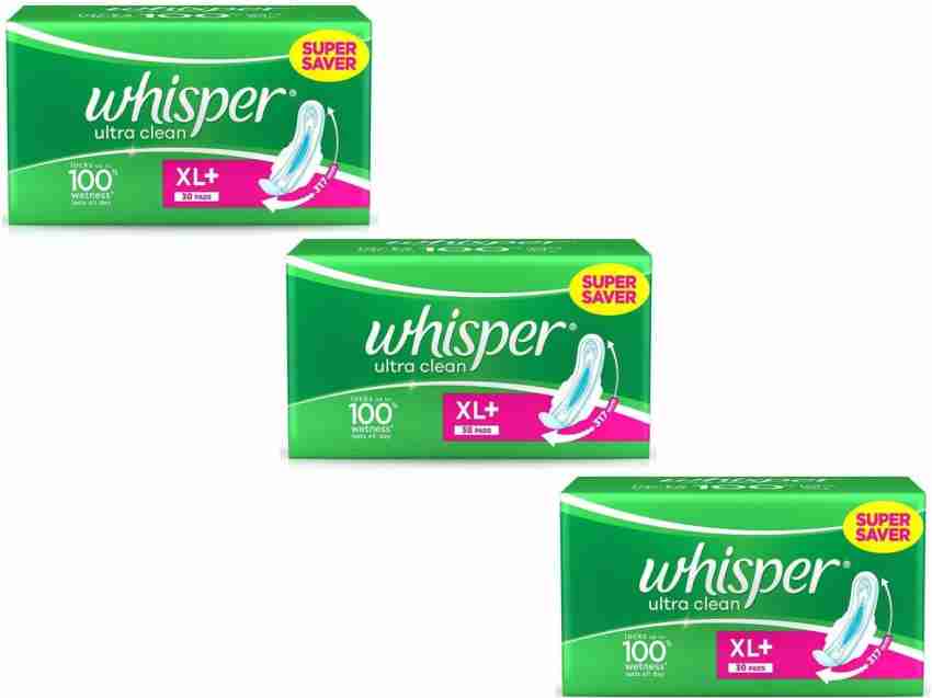 Whisper Ultra CLean Pack Of 3 Sanitary Pad, Buy Women Hygiene products  online in India