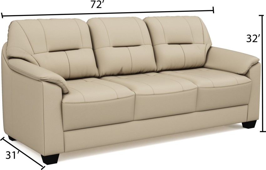 Muebles casa croma leatherette deals 3 seater sofa