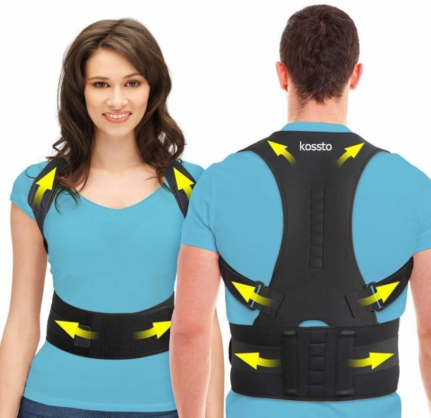 Buy kossto Premium Magnetic Back Brace Posture Corrector Therapy Shoulder  Belt for Lower & Upper Back Pain Relief with Back Support Plates Man &  Woman Medium Universal SIZE(Waist32-38) Online at Low Prices