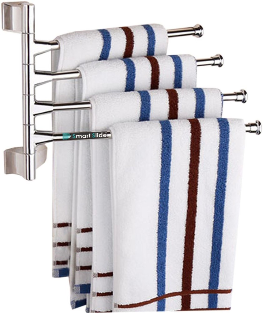 Wall Mounted Swing Towel Bar Stainless Steel Bath Towel Rod Arm