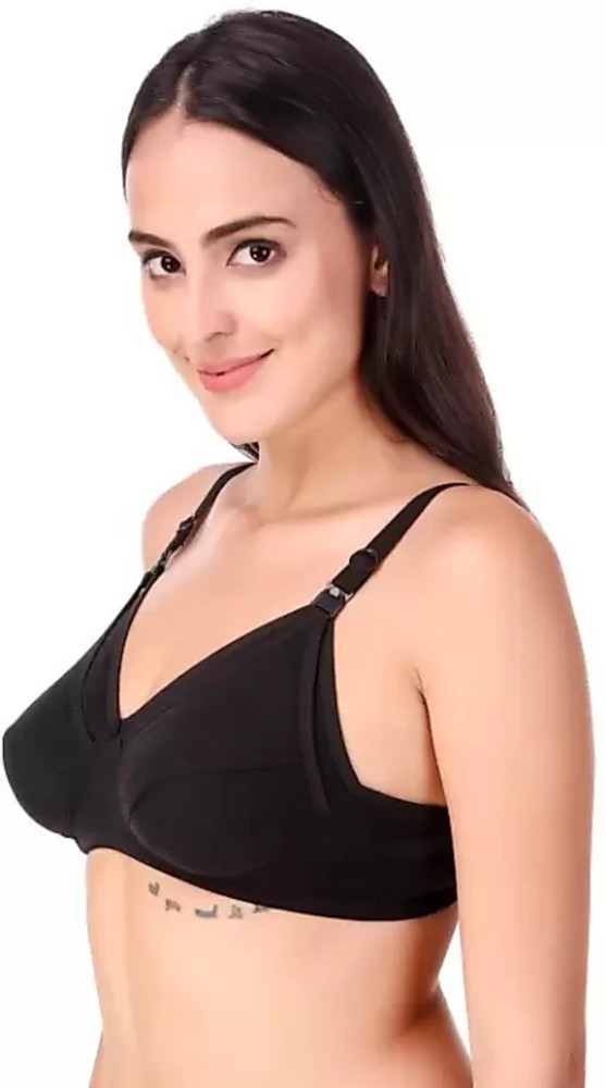 Women Fancy Stylish Women Non Padded Maternity Breast Feeding Bra(Pack of 3)