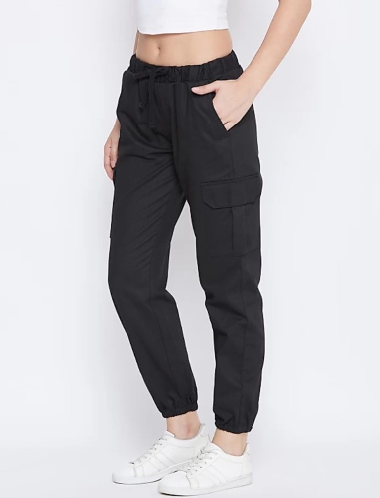 Solid Women Grey, Black Track Pants Price in India - Buy Solid