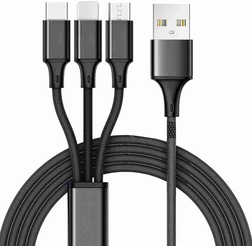 Multi Charging Cable, Multi Charger Cable Nylon Braided 3 in 1