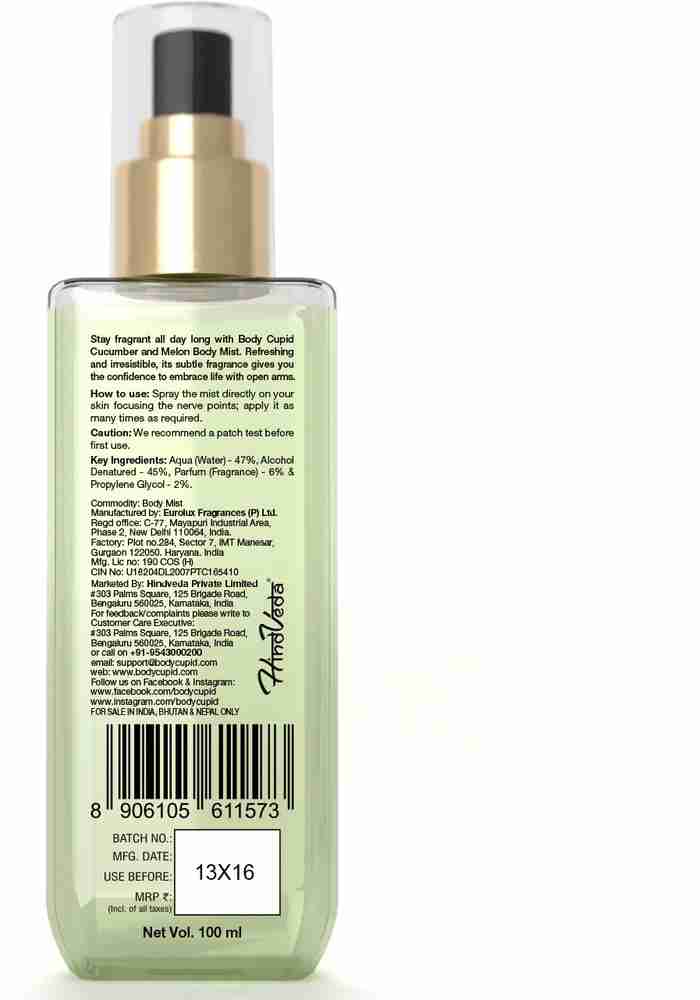 Cucumber body deals mist