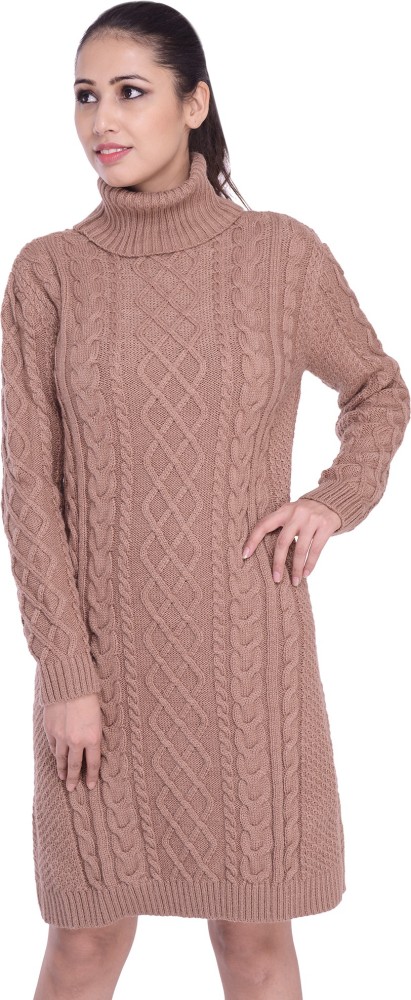 Wool Trees Women Sweater Brown Dress - Buy Wool Trees Women Sweater Brown  Dress Online at Best Prices in India