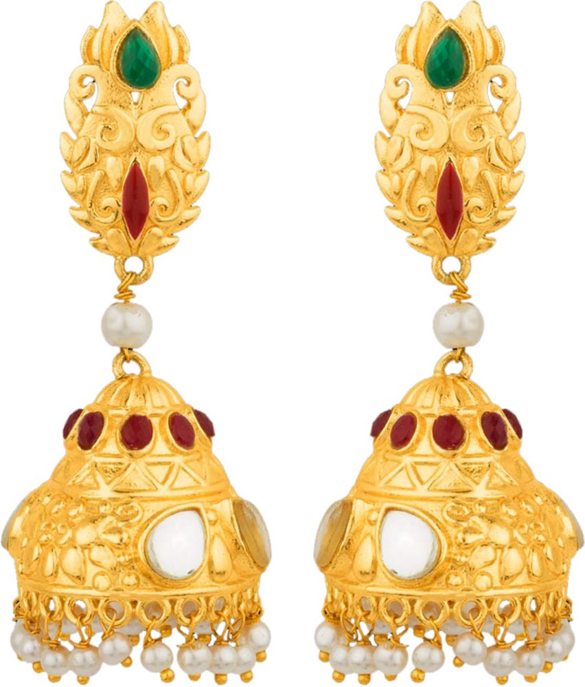 Flipkart.com - Buy Manath Ethnic Designer Diamond Work Jhumka Earrings Set  Jewellery for Women and Girls Alloy Jhumki Earring Online at Best Prices in  India