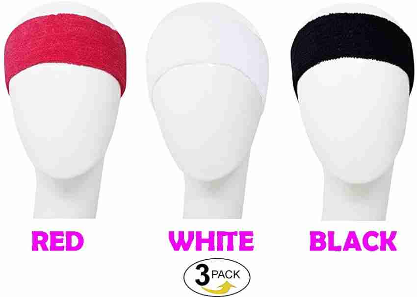 Set of 3 Stretchy Headbands White