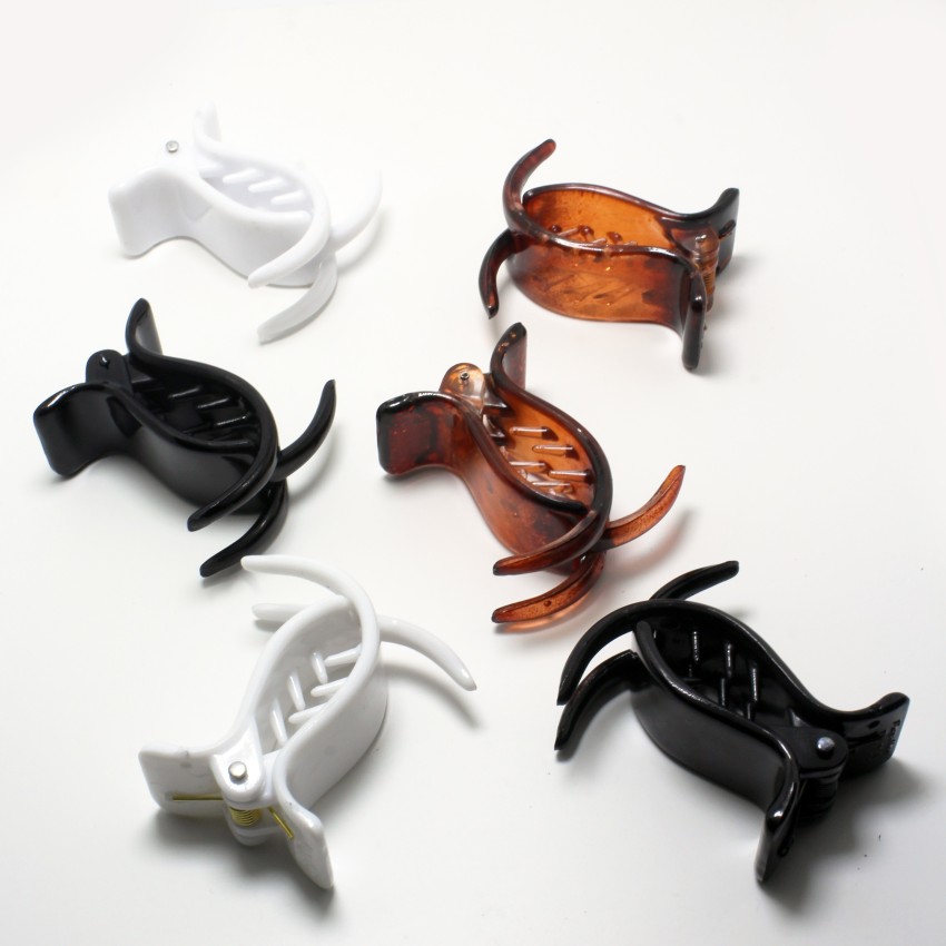 High Profile Classic Women's Fish Shape Hair Butterfly Claw Clip Hair  Accessory, Medium - Pack of 6 (Black, White and Brown) Hair Clip Price in  India - Buy High Profile Classic Women's