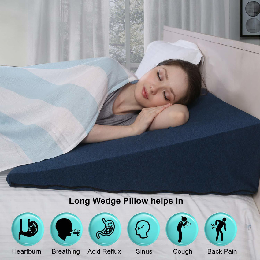 METRON 28 x 24 x 8 Inches Soft Semi Long Muti Purpose Bed Wedge Pillow For Sleeping Memory Foam Solid Orthopaedic Pillow Pack of 1 Buy METRON 28 x 24 x