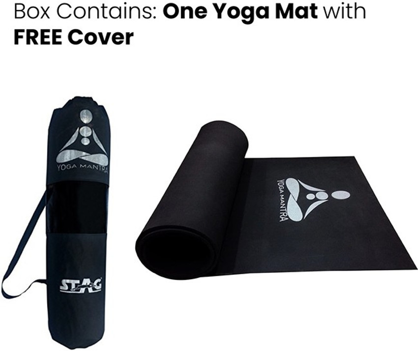 STAG Yoga Mantra Silver Black 12 mm Yoga Mat Buy STAG Yoga