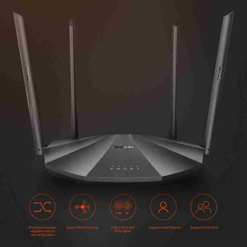 Tenda WIFI6 Router AX1500 Gigabit Wireless Router Signal Amplifier 2.4G  5GHz Beamforming Parental Control Guest Network Repeater