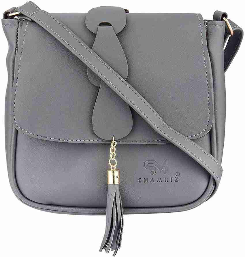 SHAMRIZ Grey Sling Bag Women s Girls Sling Bag Grey Price in India Flipkart