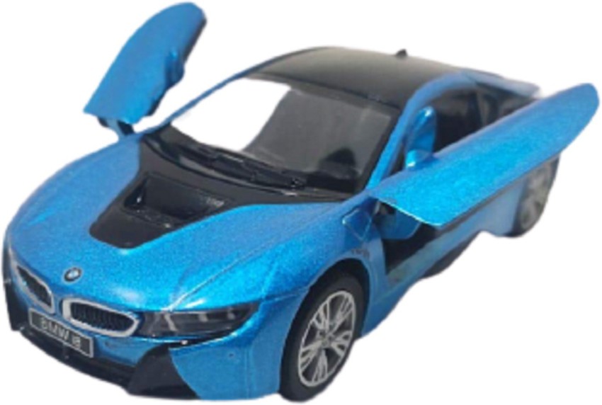 5 Kinsmart BMW i8 2 Door Coupe 1:36 Diecast Model Toy Car Pull Action New-  Blue 