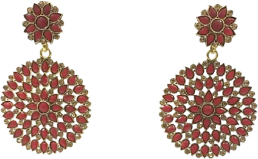 Red wine cheap colour earrings
