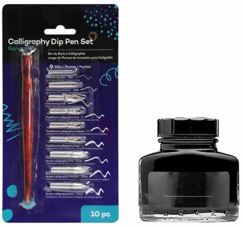 3Pcs Calligraphy Ink Set, Calligraphy Fountain Glass Dip Pen Color