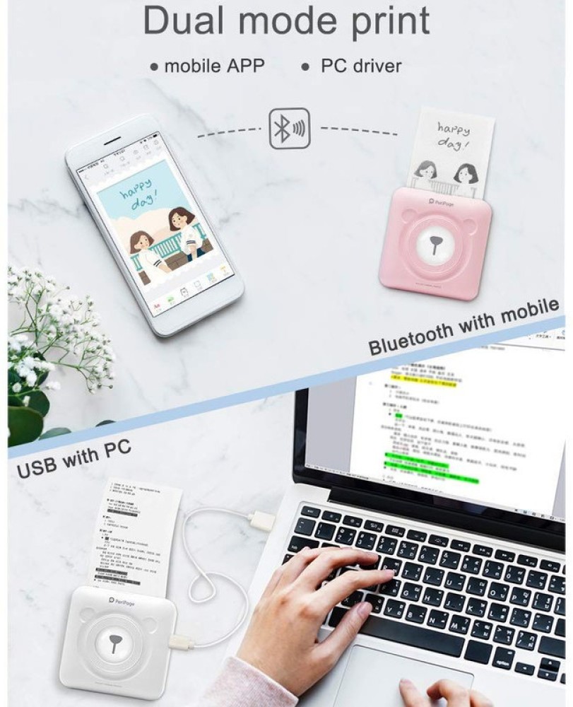 Mini Pocket Sticker Drucker, Bluetooth Wireless Portable Mobile