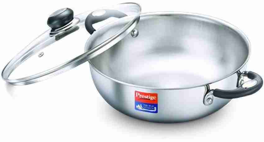 Hawkins Tri-Ply Stainless Steel Deep-Fry Pan with Glass Lid Silver (SSD15G) - 1.5 L