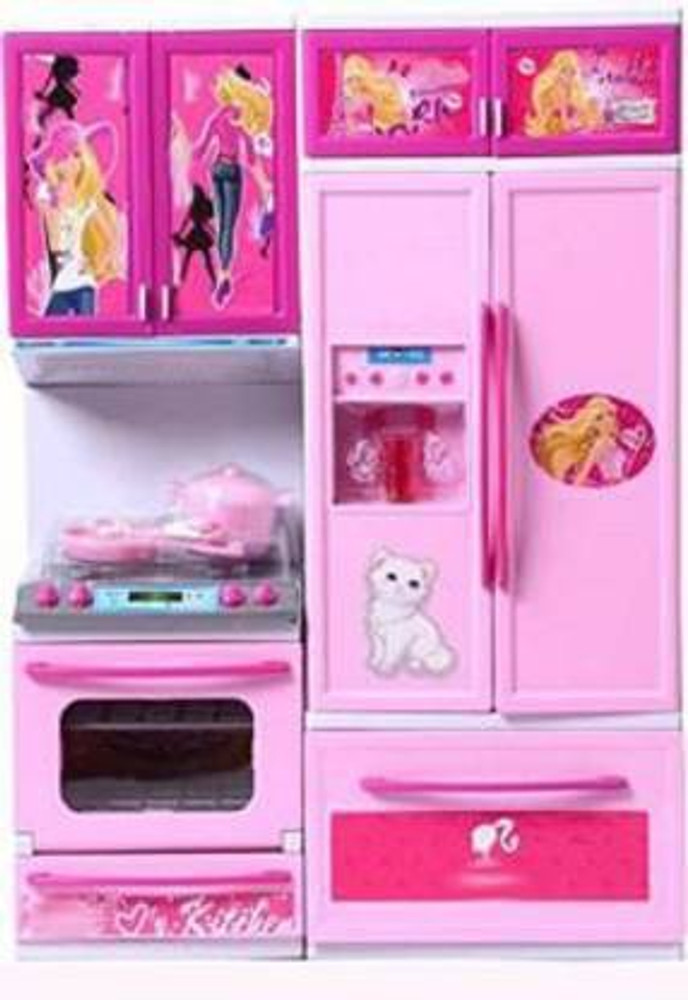 Barbie doll house and shop kitchen set