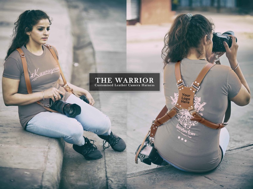 THE WARRIOR (Leather Double Camera Strap Belt with Customised Logo)