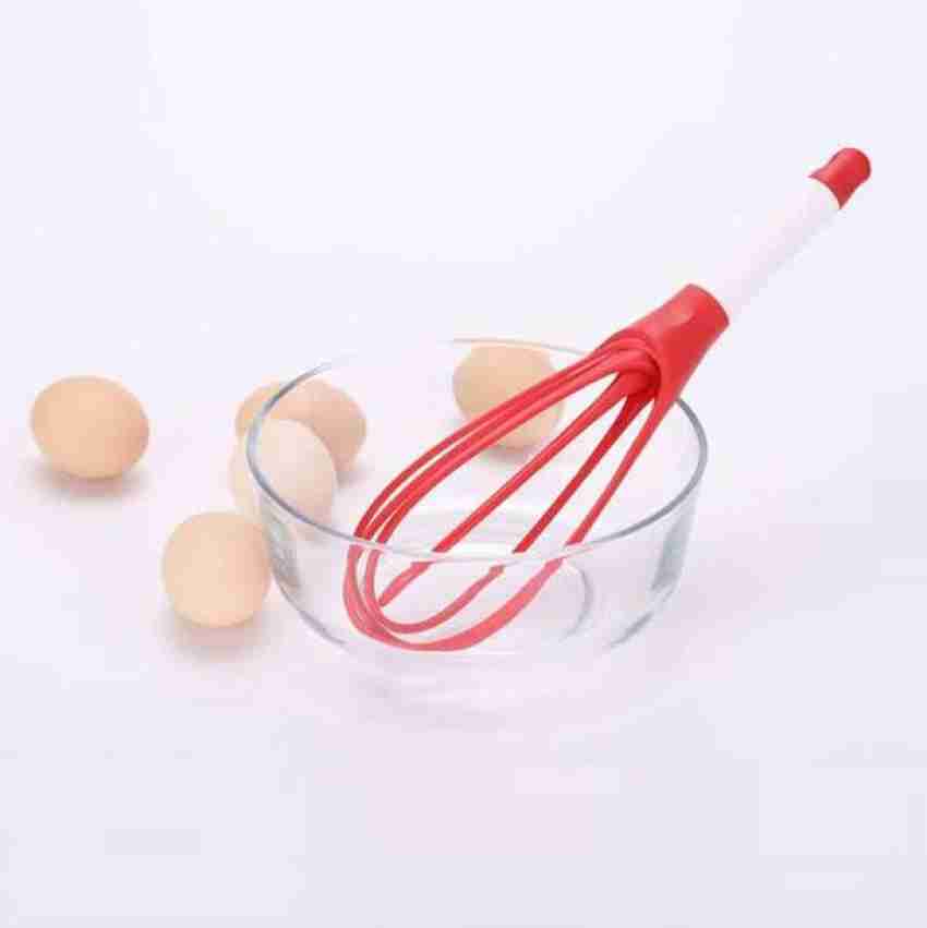 Collapsible 2-In-1 Balloon/Flat Whisk Manual Egg Beater Foldable