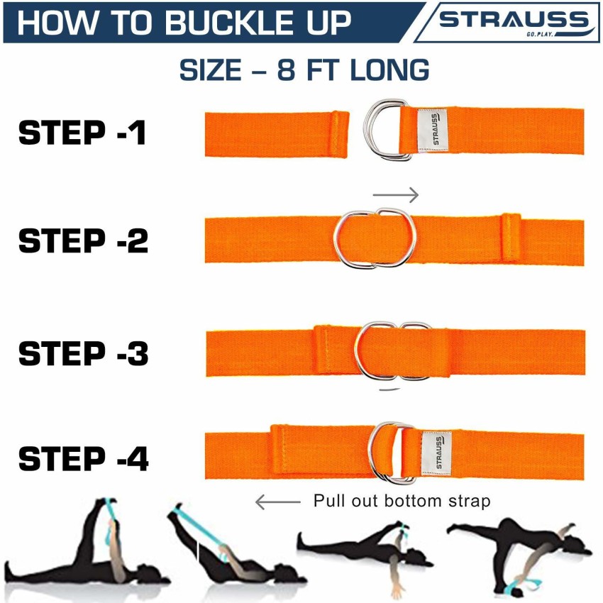 Strauss Yoga Belt, Yoga Strap Cotton Yoga Strap Price in India - Buy  Strauss Yoga Belt