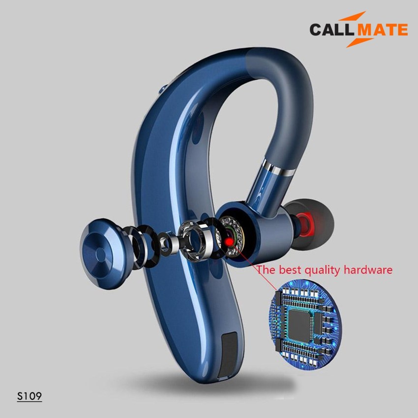 Callmate Single Ear Headset with 20 Hours Backup Bluetooth Headset