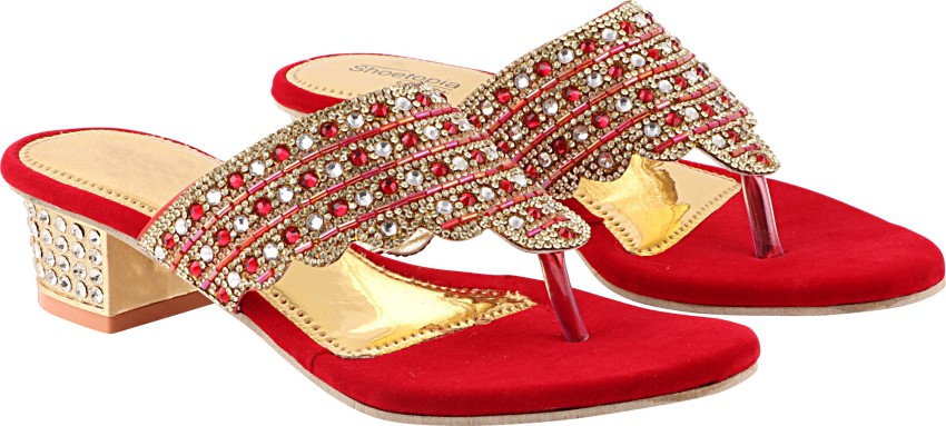 Red best sale colour sandal